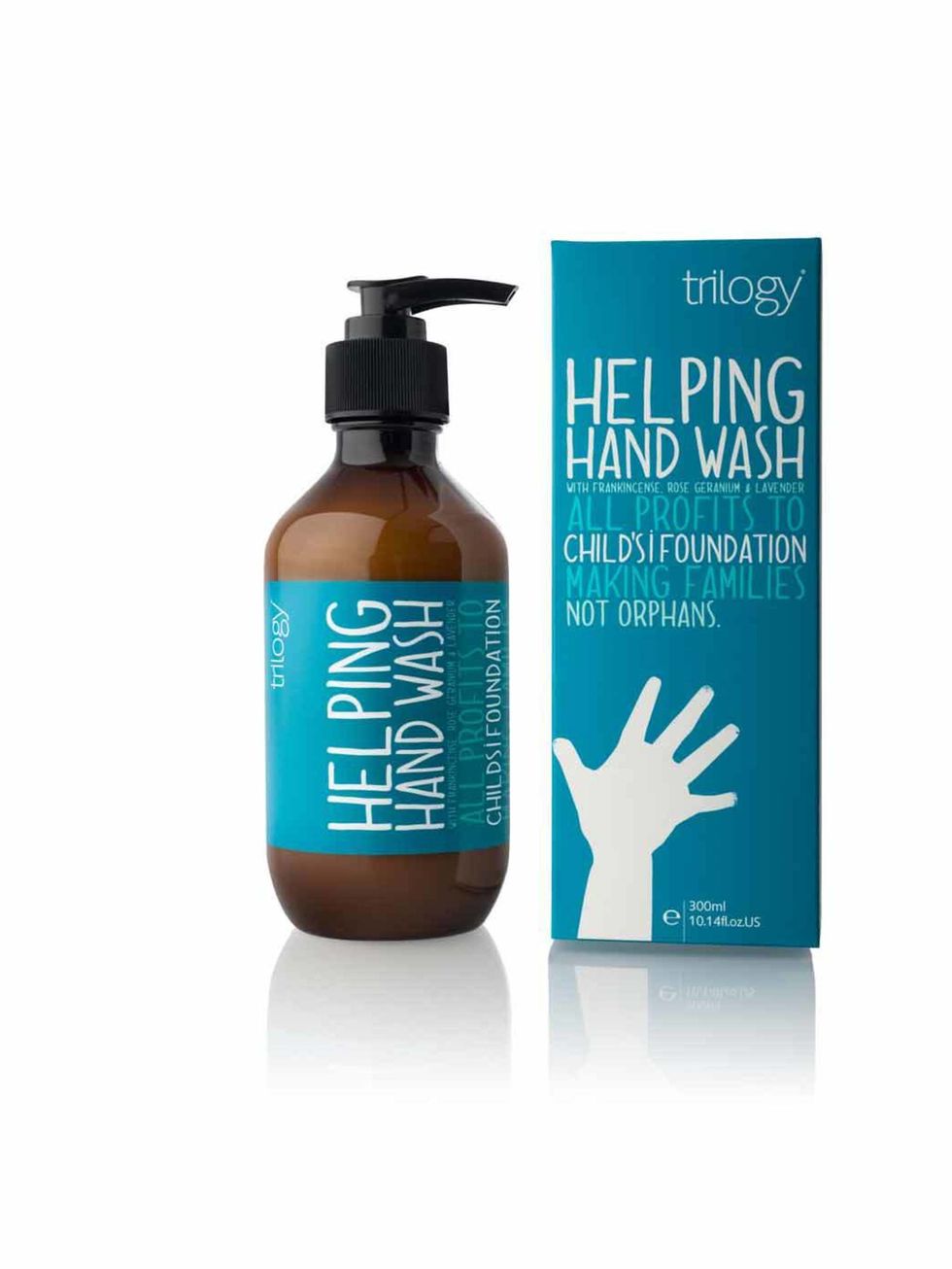 <p><a href="http://www.trilogyproducts.com/our-philosophy/giving-back/childs-i-foundation">Trilogy</a> Helping Handwash, £13.50</p>