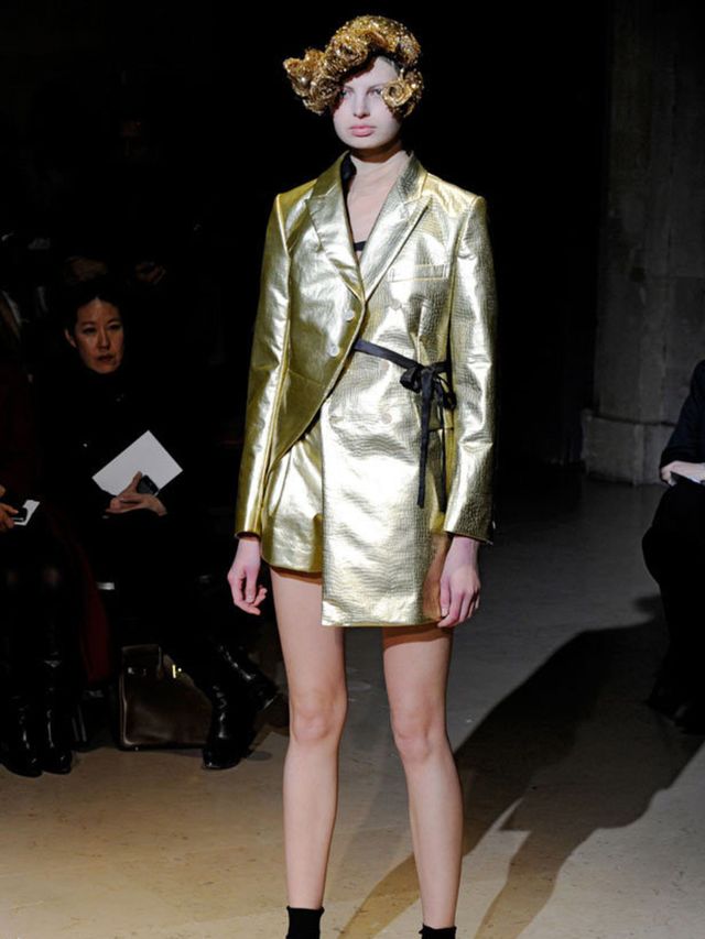 <p>Gold leather look from Comme des Garcons A/W '11</p>
