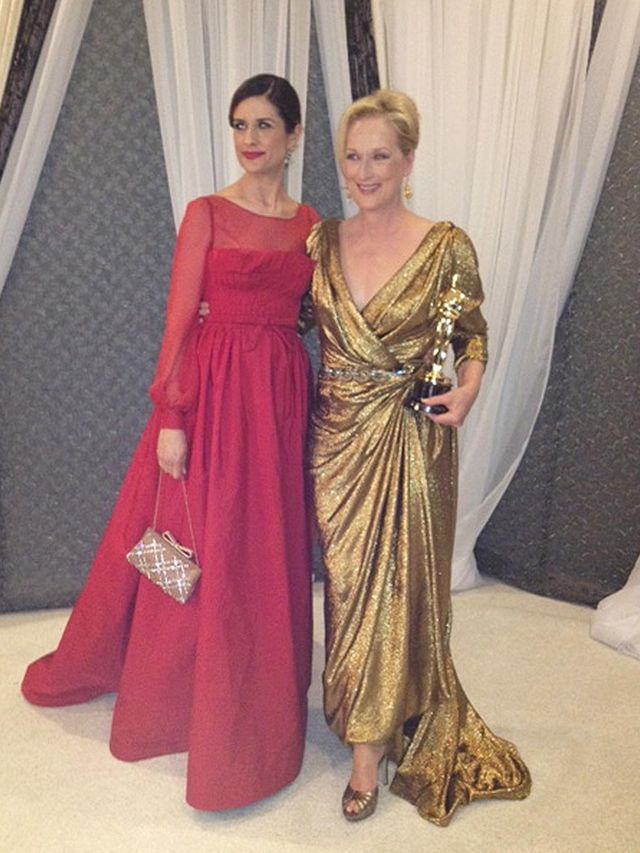<p>Livia Firth and Meryl Streep at the Oscars</p>