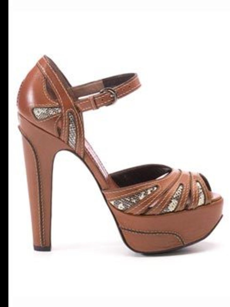 <p>Platform heels, £490, by Barbara Bui. For stockist details call 020 8209 0420</p>