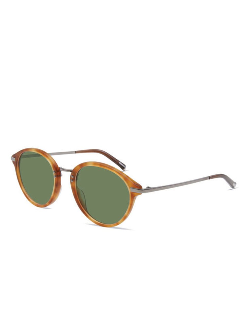 <p>Round tortoiseshell sunglasses, £225, by Calvin Klein Classic Collection (0800 722 020)</p>