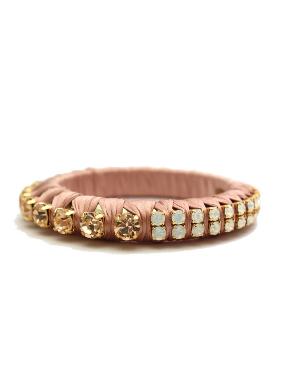 <p>Embellished ribbon bracelet, £135, by Paula Bianco at Cochinechine (0207 435 9377)</p>