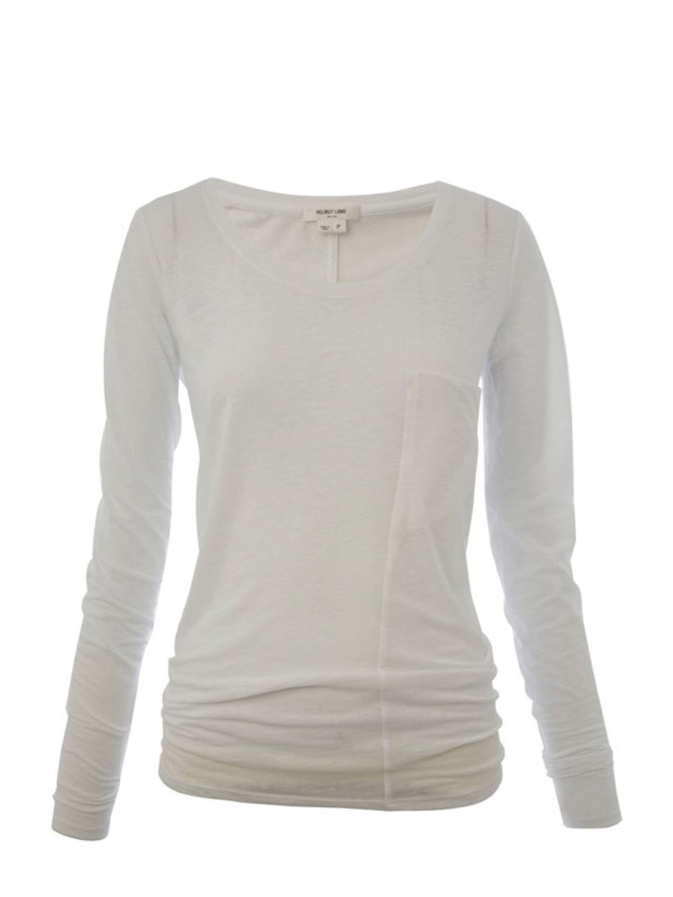 <p>Long sleeve pocket T-shirt, £110, by Helmut Lang at <a href="http://www.liberty.co.uk/fcp/product/Liberty//White-Hidden-Pocket-Tee,--Helmut-Lang/36931">Liberty</a></p>