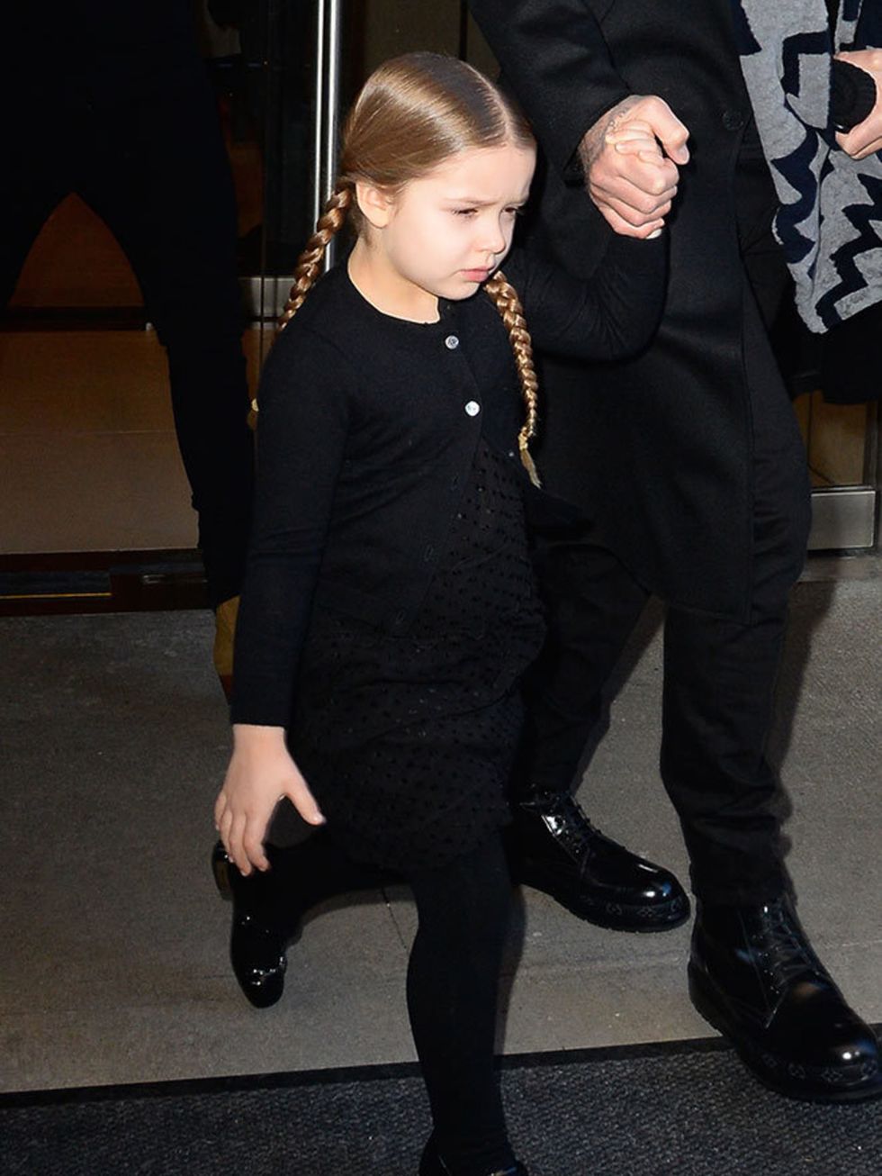 Harper Beckham out and about before the Victoria Beckham AW16 show in New York, February 2016.