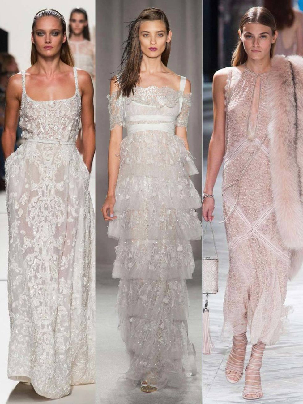 <p>Bias cut gowns of sensuous silk; frothy, feminine confections of light-as-air chiffon. For the <a href="http://www.elleuk.com/style/occasions/elle-weddings">fashion bride</a>, the spring/summer 2014 <a href="http://www.elleuk.com/catwalk">catwalks</a> 