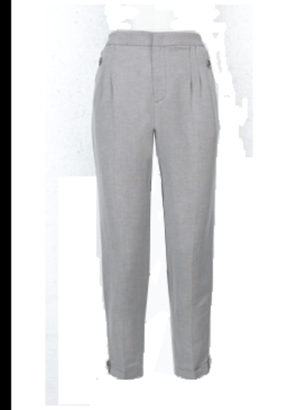 <p>Light grey tapered trousers, £25.90, by Zara. For stockists call 0207 534 9500</p>