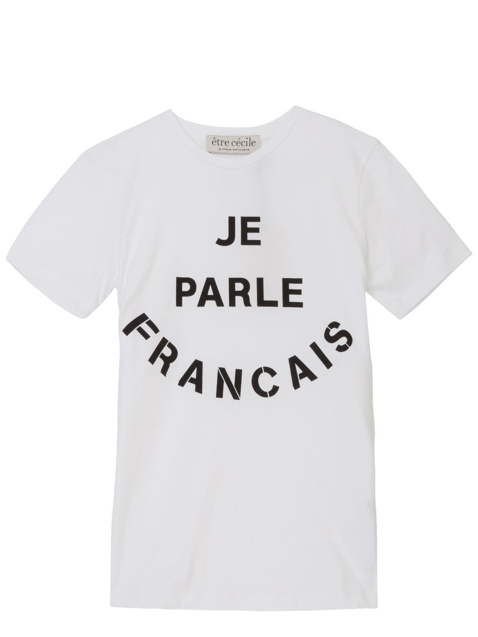 <p>Market & Retail Editor Harriet Stewart is a big fan of the slogan tee - practicing for Paris Fashion Week? </p>

<p><a href="http://www.etrececile.com/je-parle-francais-t-shirt.html" target="_blank">Être Cécile</a> tshirt, £65</p>