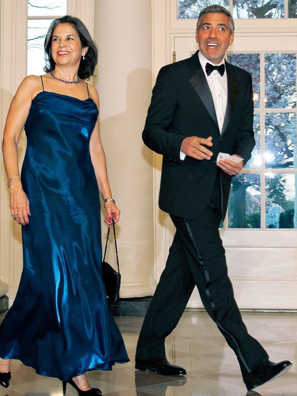 <p>George Clooney arrives for a State Dinner at the White House on March 14, 2012 in Washington D.C.</p>