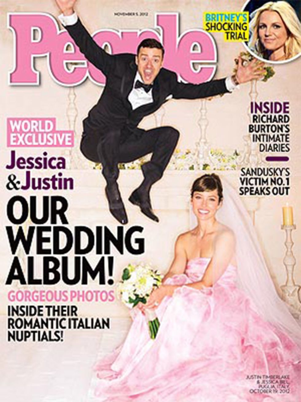 It was pink for Jessica Biel and black tie for Justin Timberlake in October 2012.