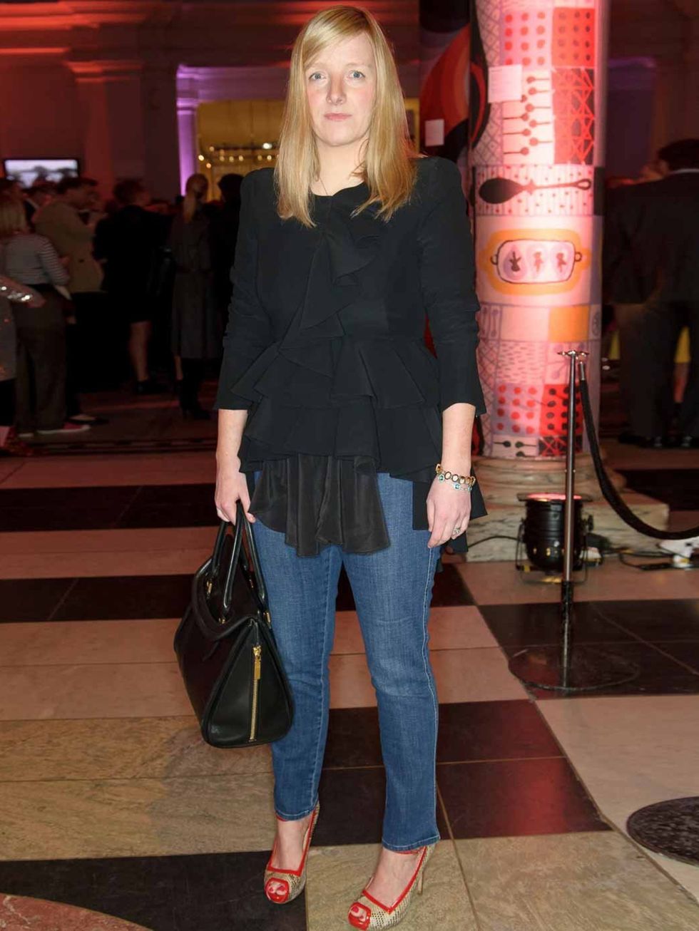 <p>Sarah Burton at the V&amp;A opening</p>