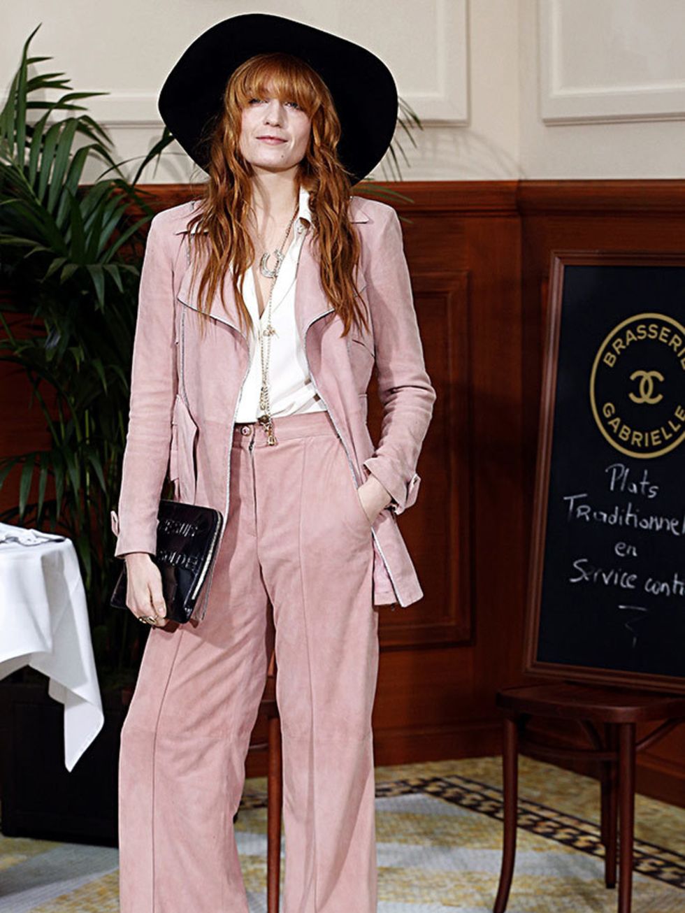 <p>Florence Welch in Chanel at the Chanel a/w 2015 show, February 2015.</p>