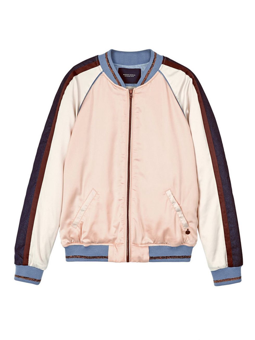<p>£185, Maison Scotch at <a href="http://www.veryexclusive.co.uk/maison-scotch-fringe-detail-bomber-jacket-pink/1600047551.prd" target="_blank">Very Exclusive</a></p>