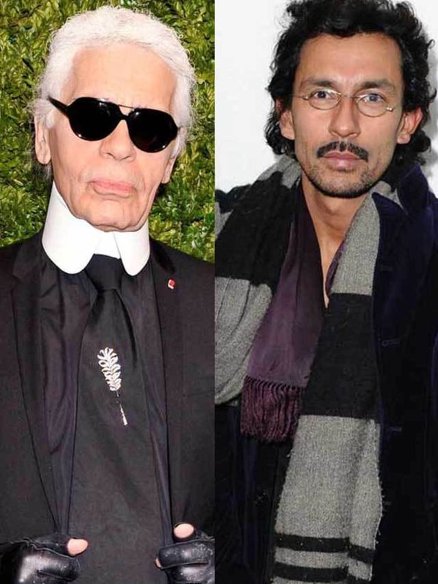 <p>Karl Lagerfeld and Haider Ackermann</p>