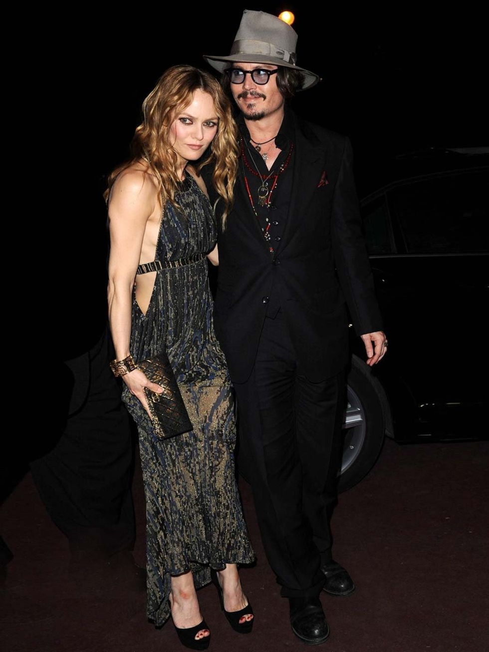<p>Johnny Depp and Vanessa Paradis pictured on their last public outing together, 2010</p>