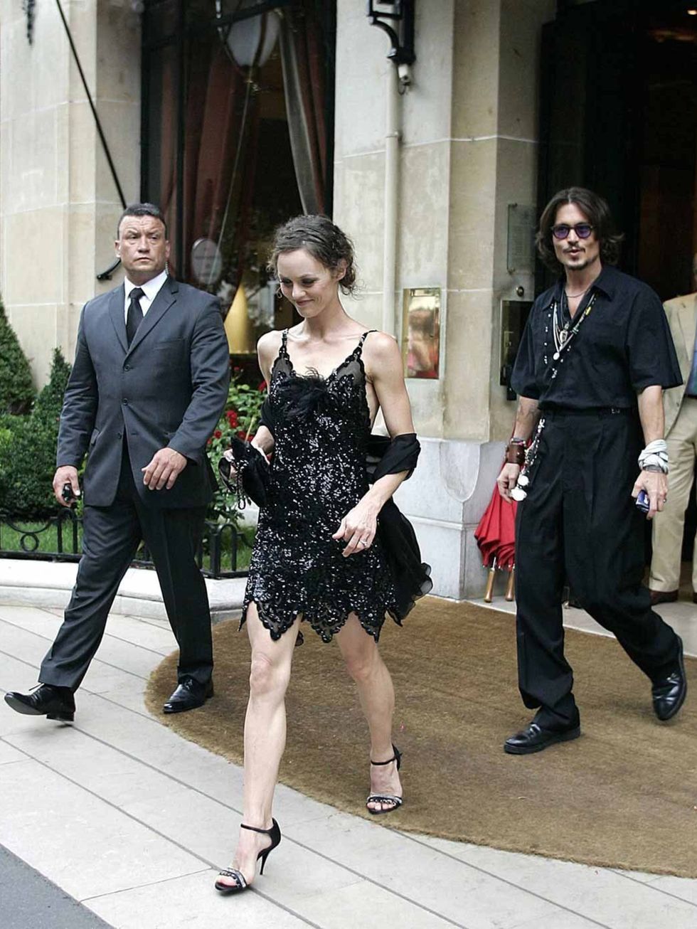 <p>Johnny Depp and Vanessa Paradis, July 2006</p>