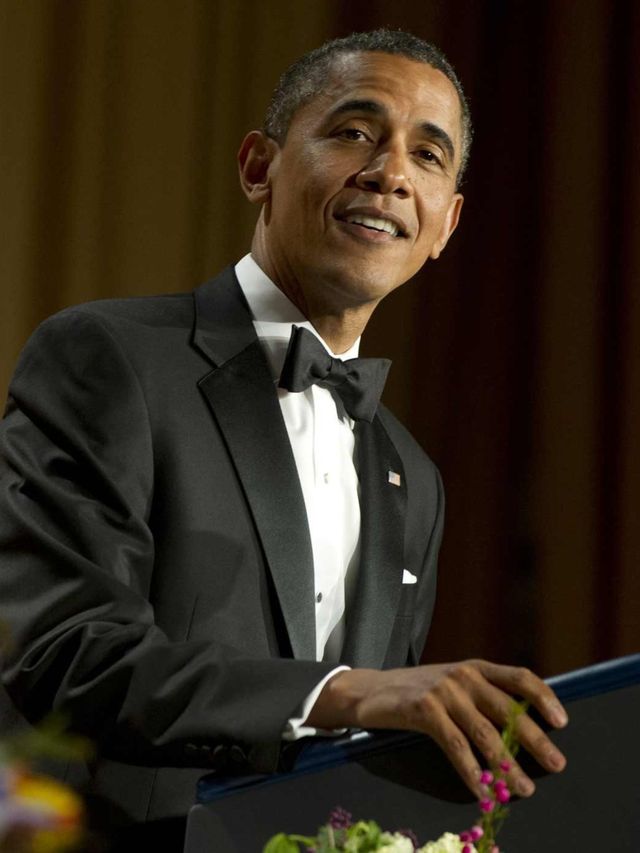 <p>President Obama addressing the crowd at the 2012 White House Correspondents' Dinner</p>