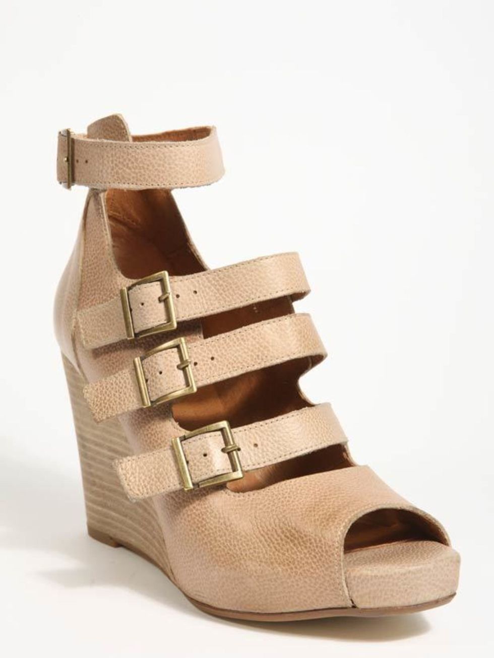 <p>Taupe buckle wedges, £80, by <a href="http://www.urbanoutfitters.co.uk/Wilma-Buckle-Wedge/invt/5310455942367&amp;bklist=icat,5,shop,womens,shoes,wheels">Urban Outfitters</a> </p>