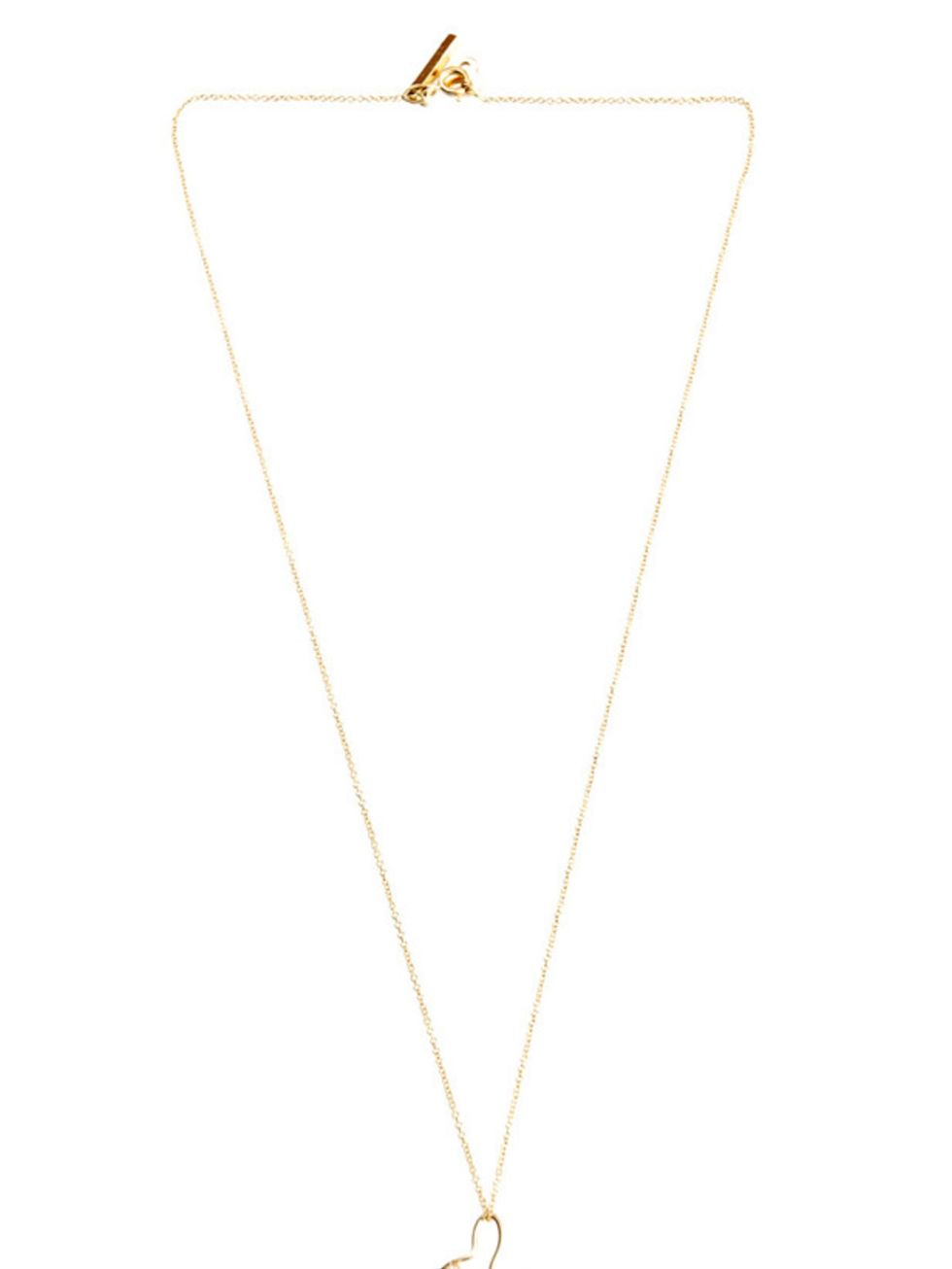 <p>Gold rabbit pendant necklace, £595, by Katie Hillier at Matches </p>