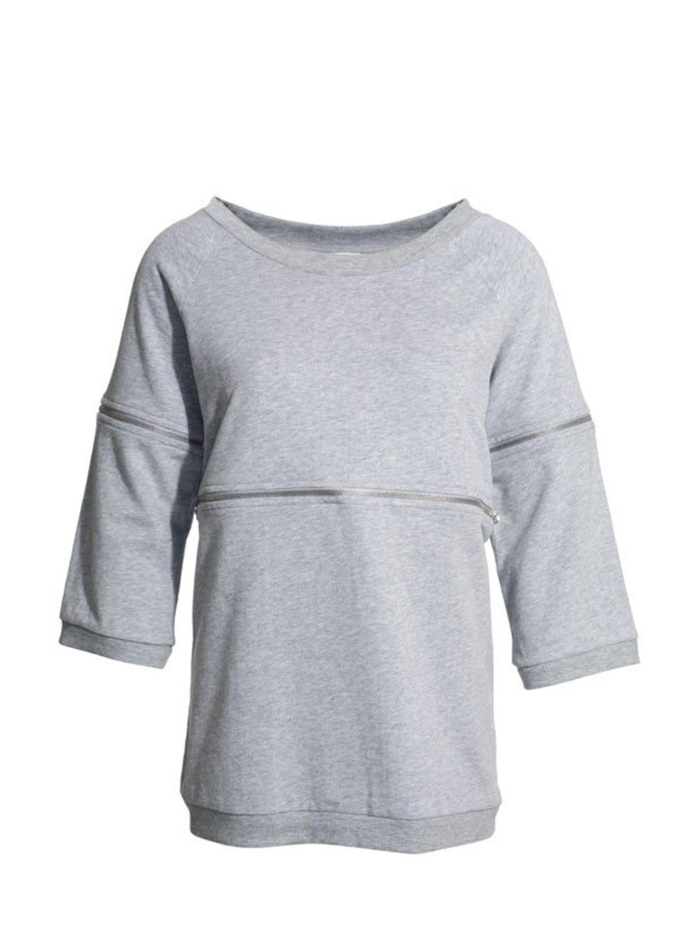<p>Grey zip sweater, £79, by 1971 Reiss (0207 473 9630) </p>