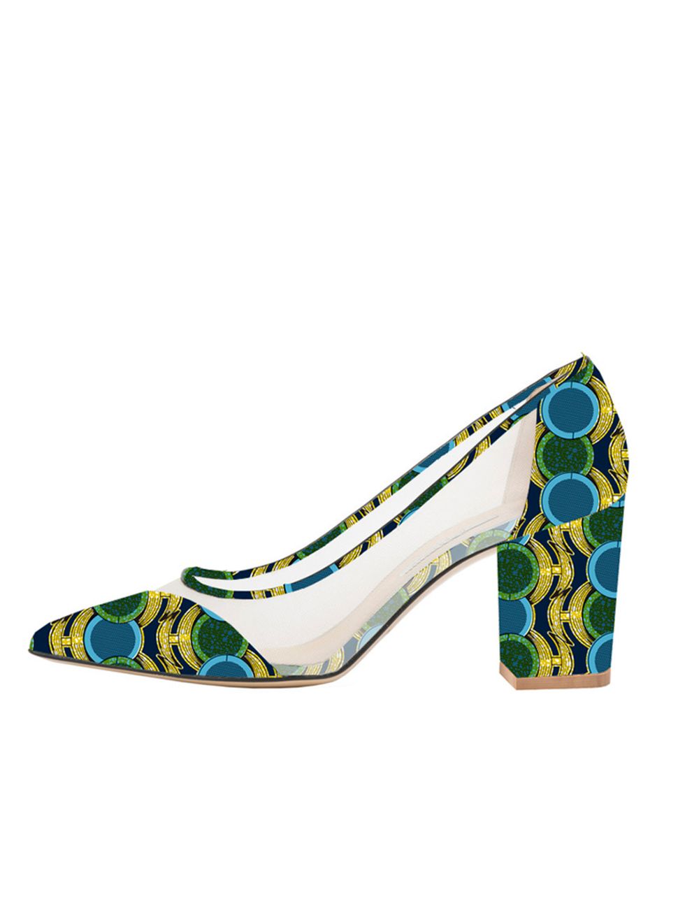 <p>Bionda Castana for M2M <a href="http://biondacastana.com/collections/shoes/products/juliet-mothers2mothers-africa-art-deco-single-sole-mid-heel-75mm-heel-1" target="_blank">'Juliet' shoes</a>, £395</p>