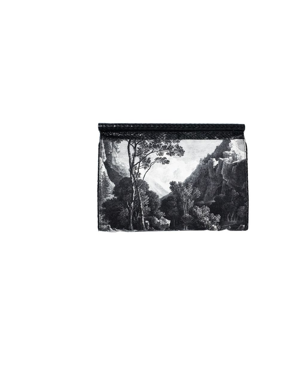 <p>Dries Van Noten monochrome printed clutch, £432, at Browns, for stockists 0207 514 0040</p>
