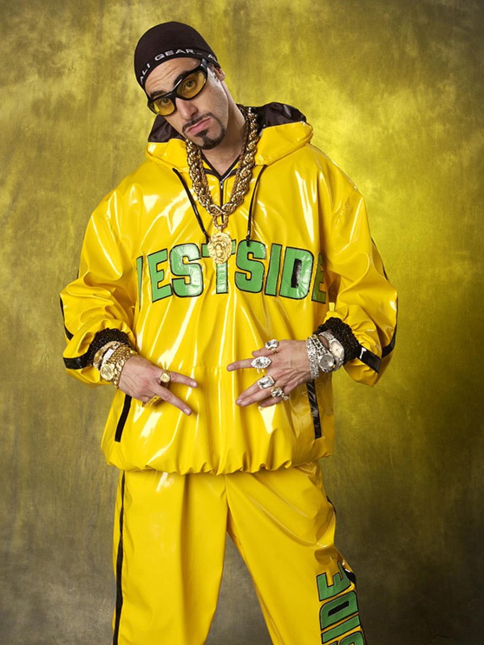 Normally seen sporting a Tommy Hilfiger number, our main man Ali G embraces a local tracksuit brand.