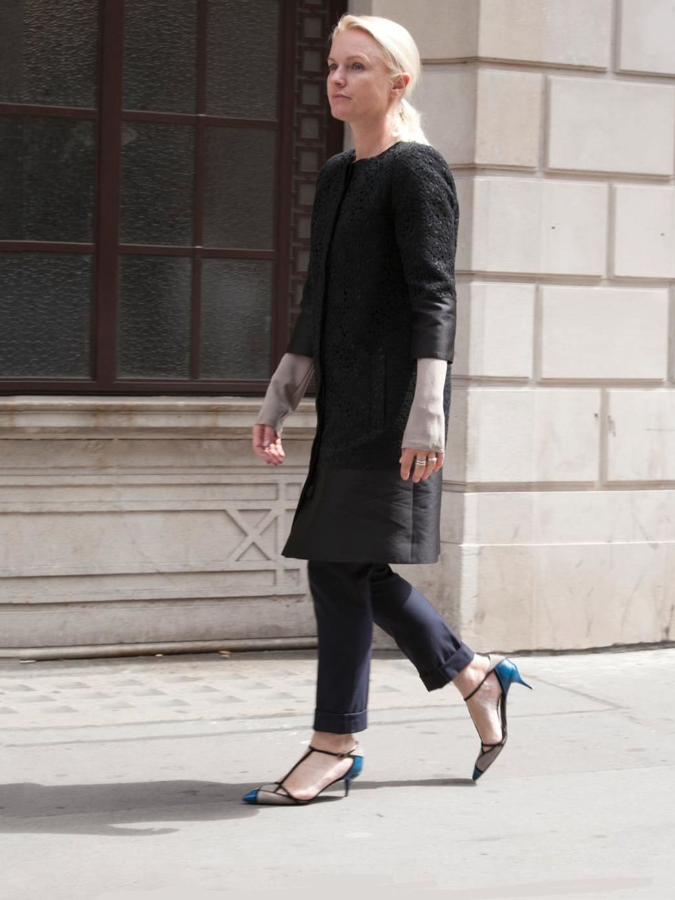 <p><strong>Lorraine Candy, ELLE Editor-in-Chief:</strong></p><p>Erdem coat, Joseph trousers, Roger Vivier small heel shoes</p>