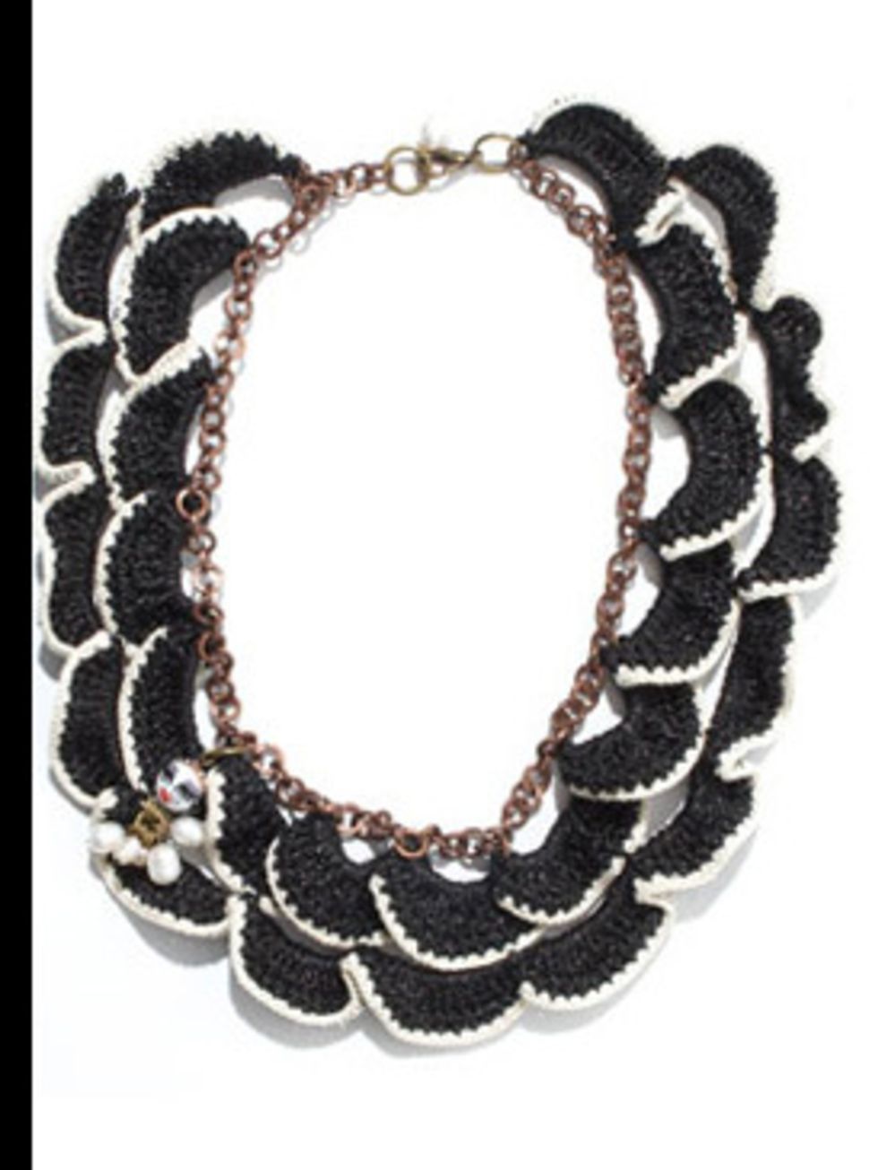 <p>Necklace, £65.00 by Adorisadora at <a href="http://www.dolcev.com/product.php?ProdID=921&amp;DeptID=30">Dolce V</a></p>