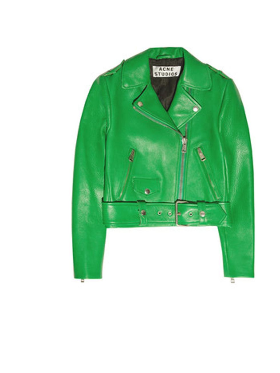 <p>Acne leather biker jacket, £1000, at <a href="http://www.net-a-porter.com/product/334455?cm_mmc=LinkshareUK-_-Hy3bqNL2jtQ-_-Custom-_-LinkBuilder&amp;siteID=Hy3bqNL2jtQ-hHDMnLrret8qdKztx0wMbw">Net-a-Porter </a></p>