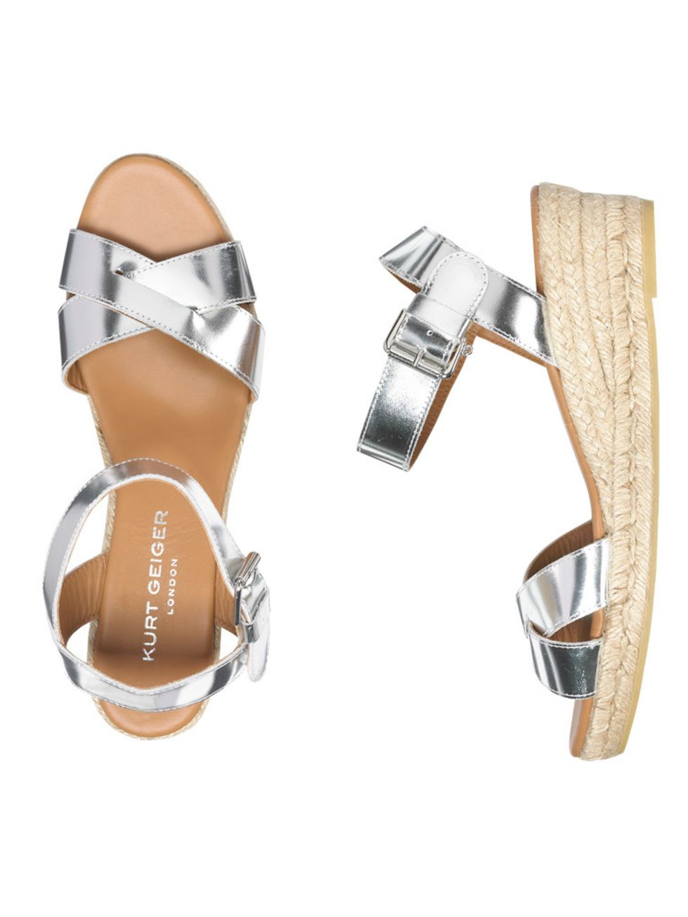 "I like a bit of sparkle in small doses. The metallic sheen of these shoes complement the look rather than overshadow it."

Leather-mix sandals, £130, Kurt Geiger