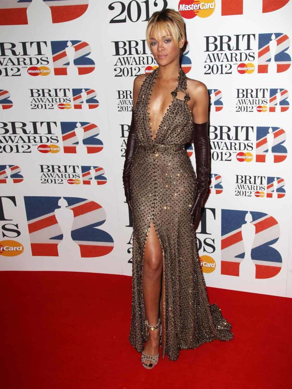 <p><a href="http://www.elleuk.com/star-style/celebrity-style-files/rihanna">Rihanna</a> hits the red carpet in <a href="http://www.elleuk.com/catwalk/designer-a-z/givenchy/couture-ss-2012">Givenchy Haute Couture by Riccardo Tisci</a> at the 2012 Brit Awar