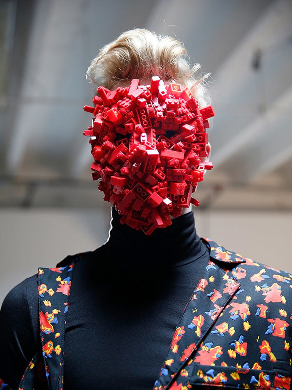 <p>Agi & Sam took their cue from their childhoods - cue primary colours, graphic prints and lashings of velcro. And lego masks covering the models' faces. Obviously.</p>