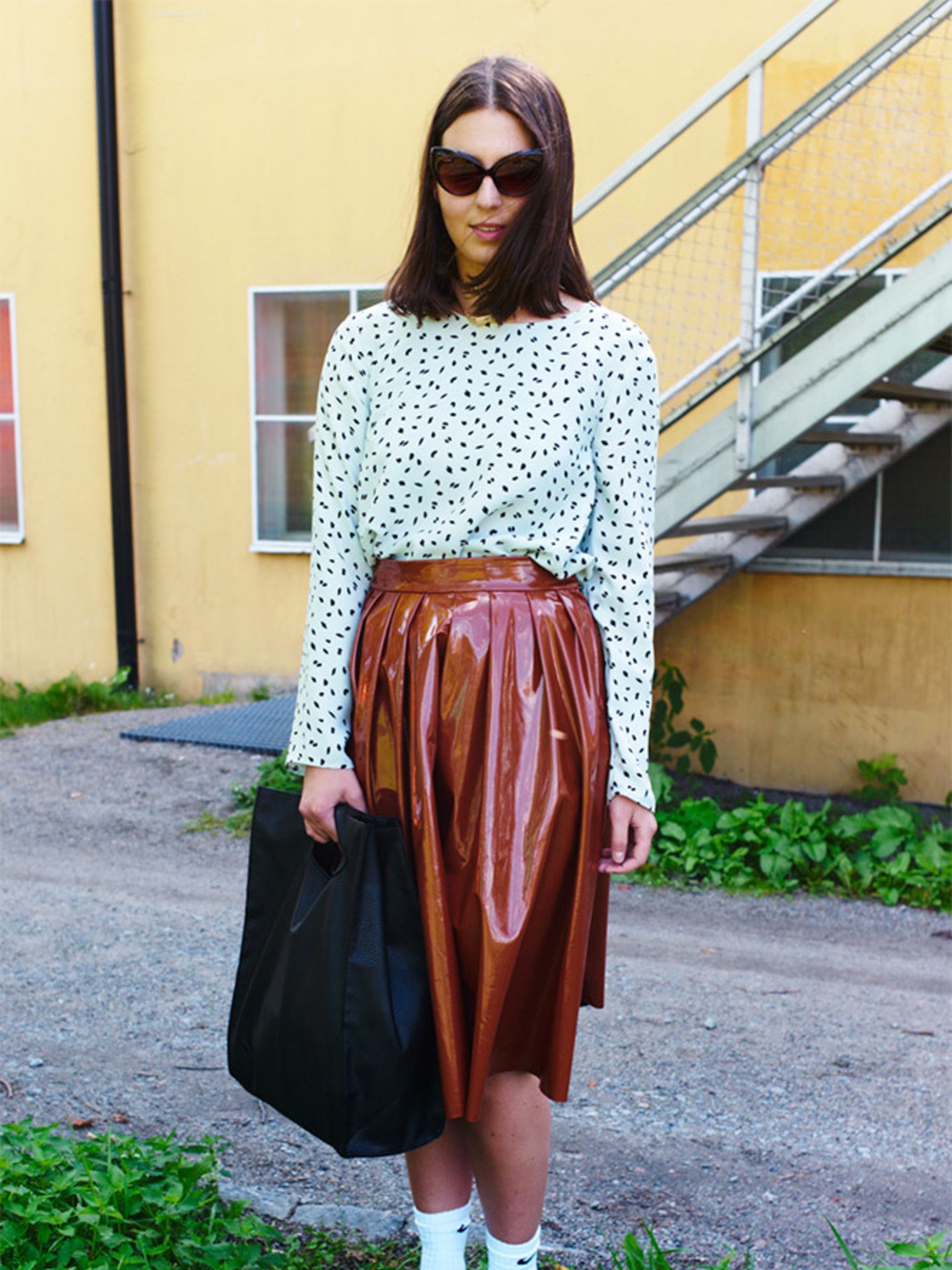 H&m pvc outlet skirt