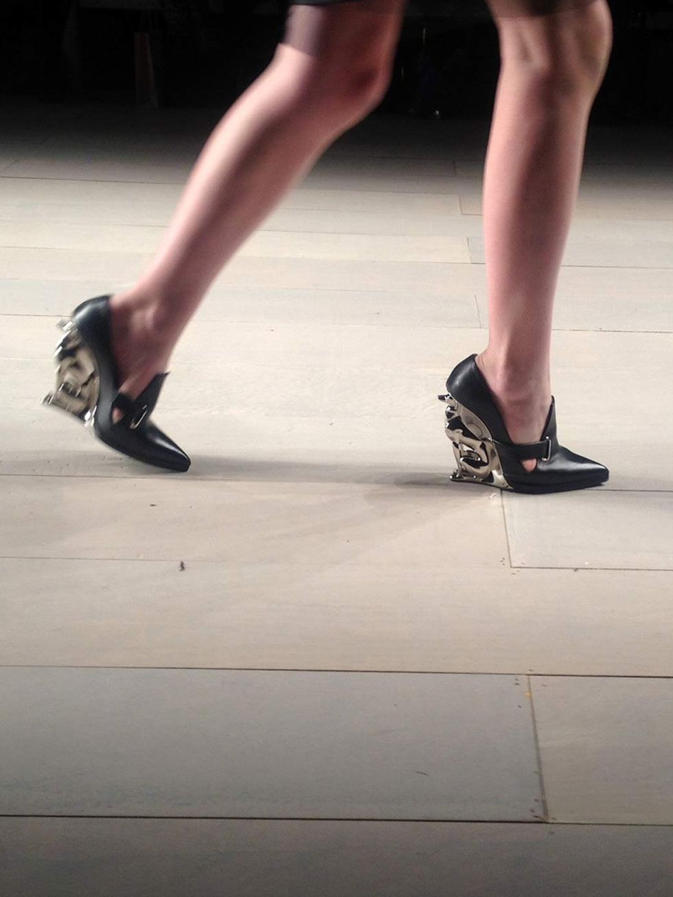 <p>Alain Quilici's greyhound heels for David Koma A/W '12</p>