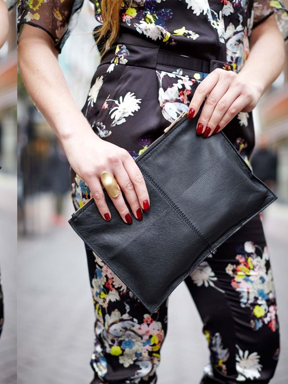 <p>Miette wears Erdem jumpsuit £1,120 from <a href="http://www.matchesfashion.com/product/178567">Matchesfashion.com</a>, Asos clutch, H&amp;M ring </p>