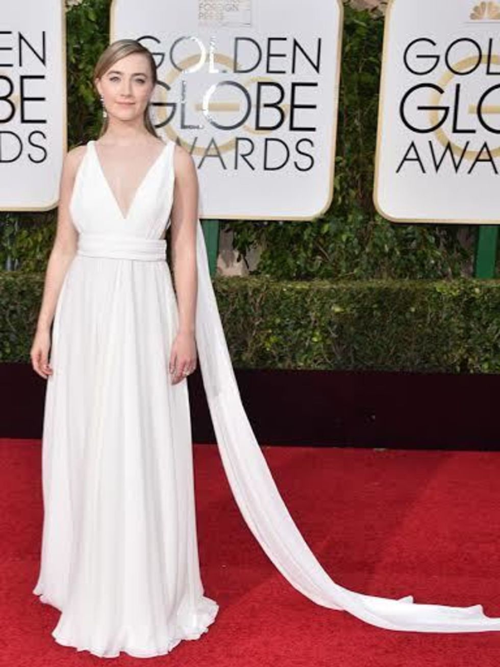 <p>Saoirse Ronan in Yves Saint Laurent Couture: The Grecian styling and  deceptively simple lines of this gown exude understated <span style="line-height:1.6">elegance and accentuate Saoirses understated ,youthful beauty.</span></p>

<p> </p>