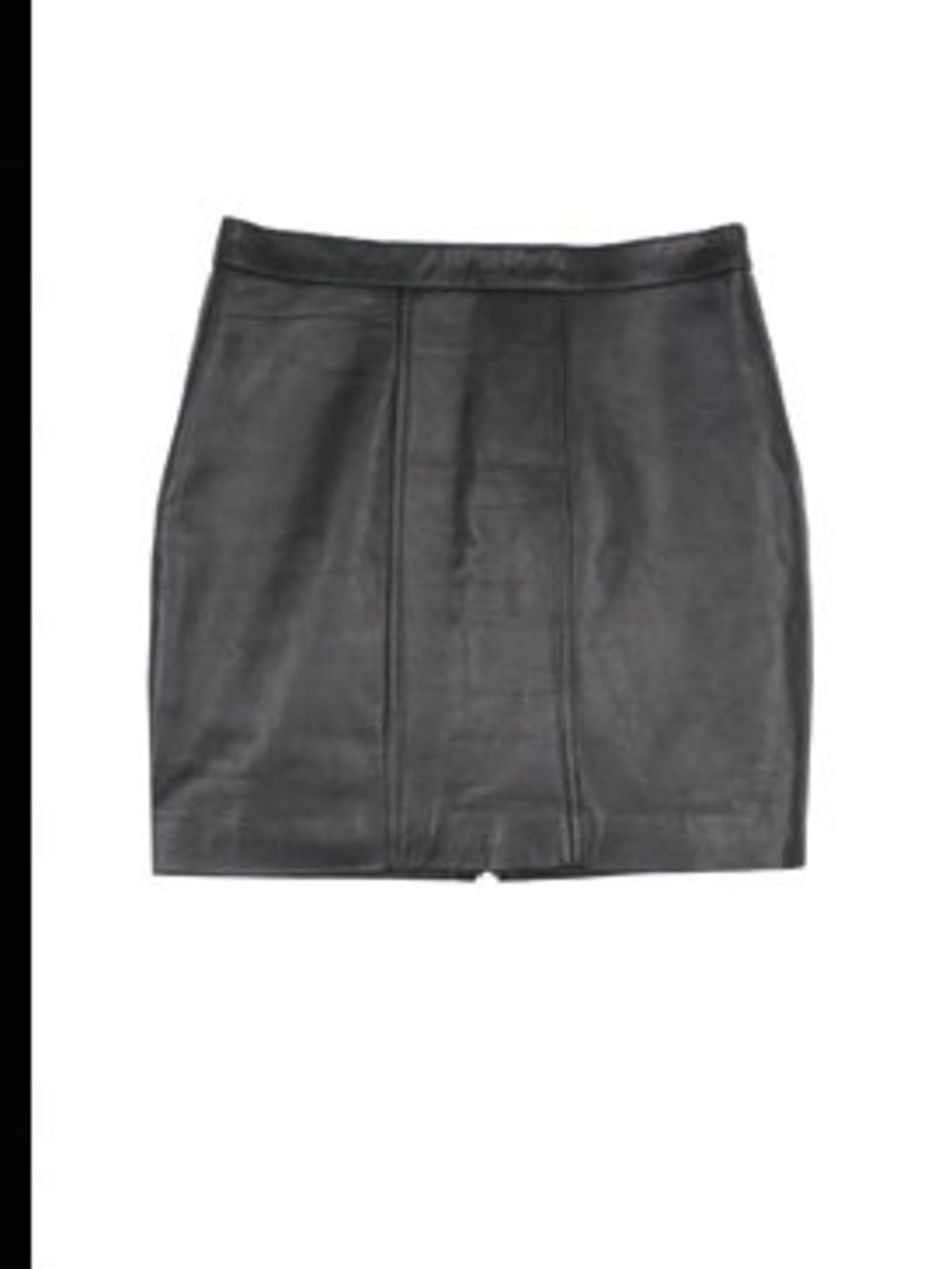 <p>Black leather skirt, £55, by Renewal at Urban Outfitters (0203 219 1944).</p>