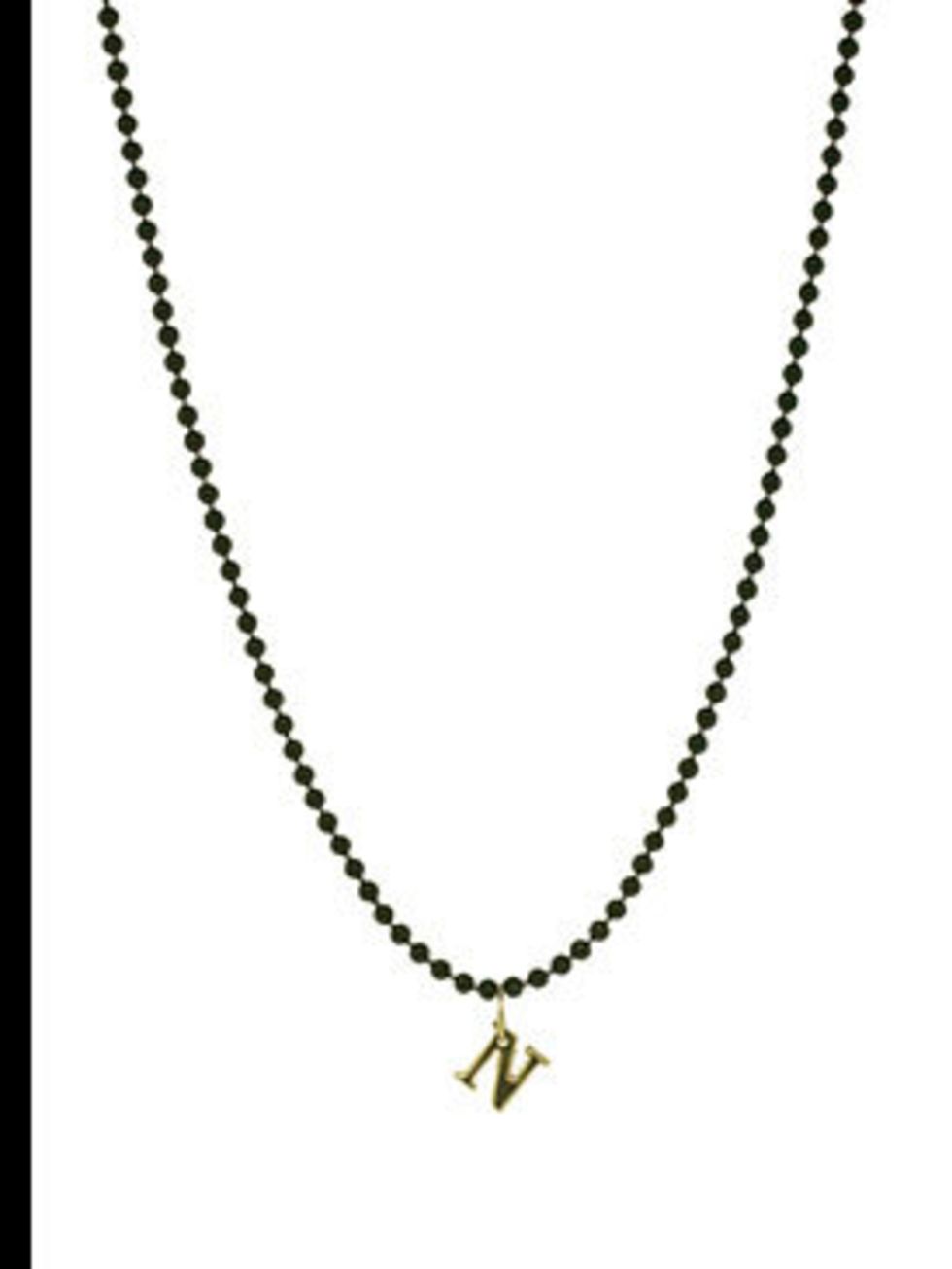 <p>Letter necklace, £45, by Allumer at <a href="http://www.kabiri.co.uk/jewellery/necklaces/letter_charmn">Kabiri</a></p>