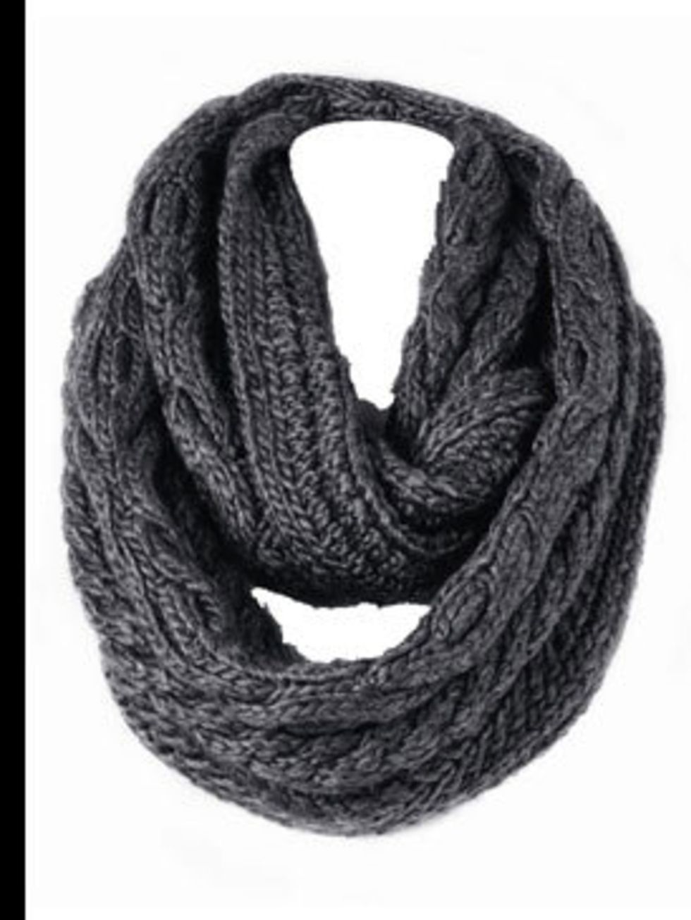 <p>Grey chunky knit snood, £80, by Banana Republic (020 7758 3550) </p>