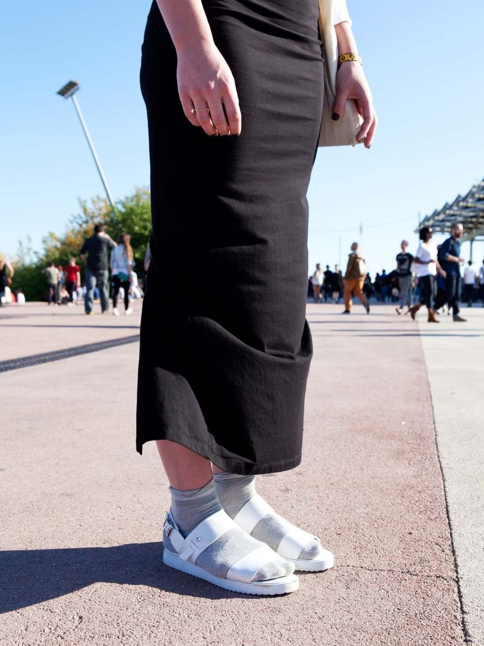 <p>Laura Clarke wears Asos skirt, Topshop shoes.</p>