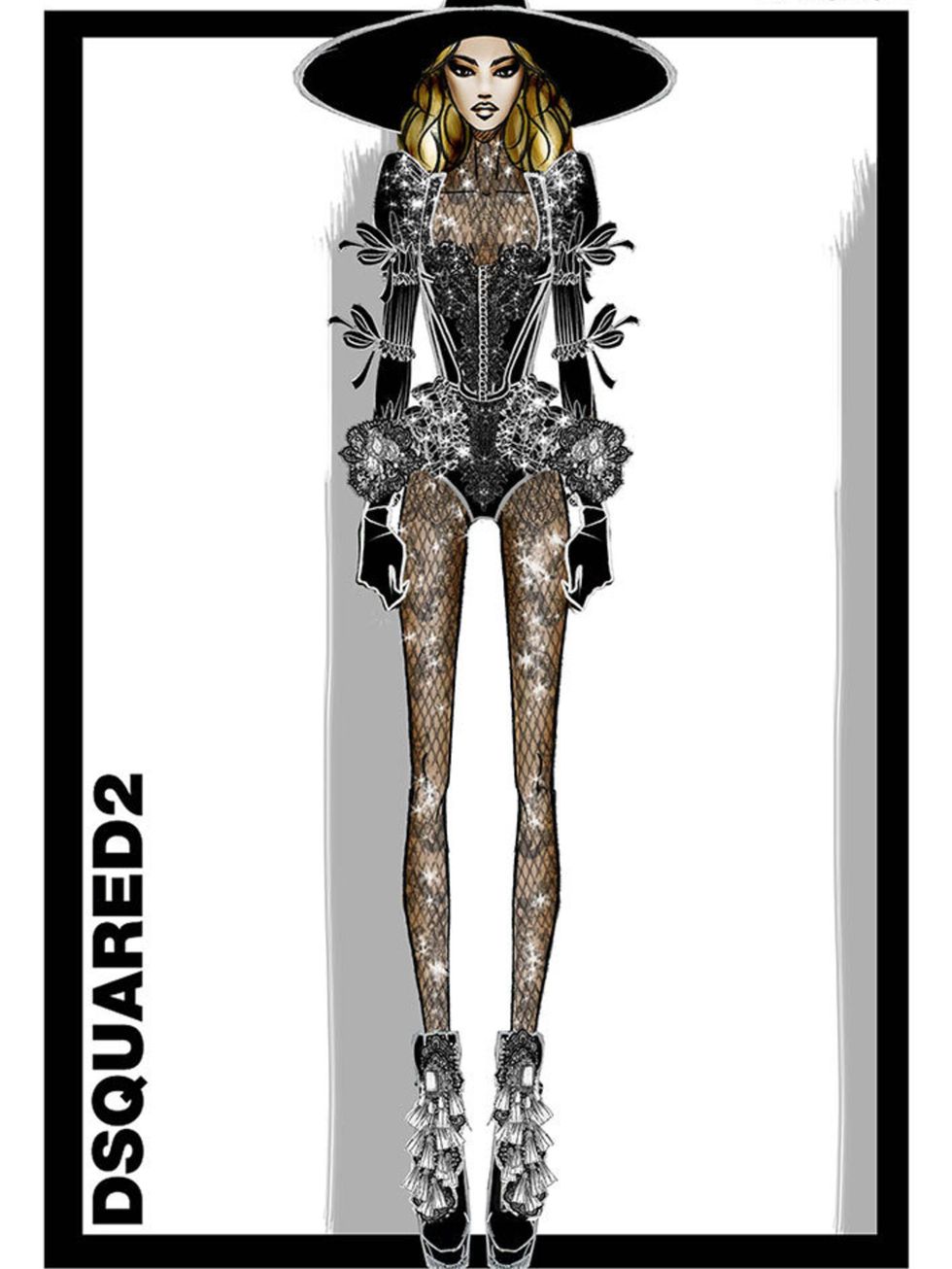 Beyoncé's opening look was designed by DSquared2.
