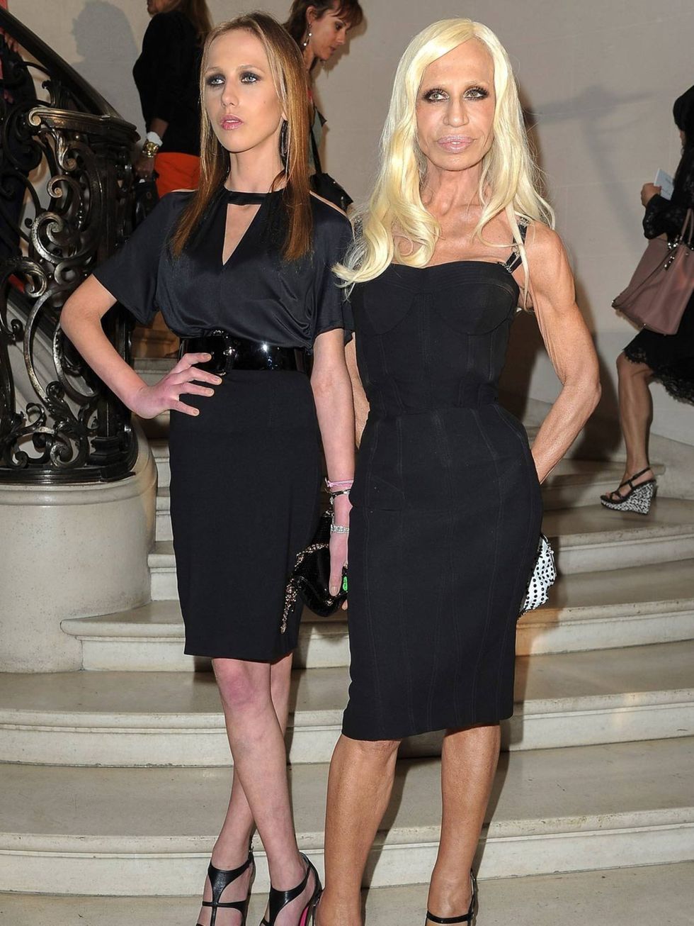 <p>Allegra and Donatella Versace at Christian Dior Couture AW12</p>