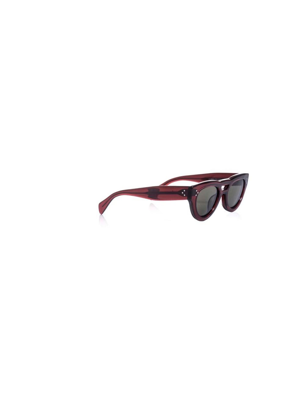 <p>A sleek pair of shades will add polish to a grunge look, and this burgundy colour will pick up on the berry tones of the skirt... Céline sunglasses, £200 at <a href="http://www.matchesfashion.com/product/136910">MatchesFashion.com</a></p>