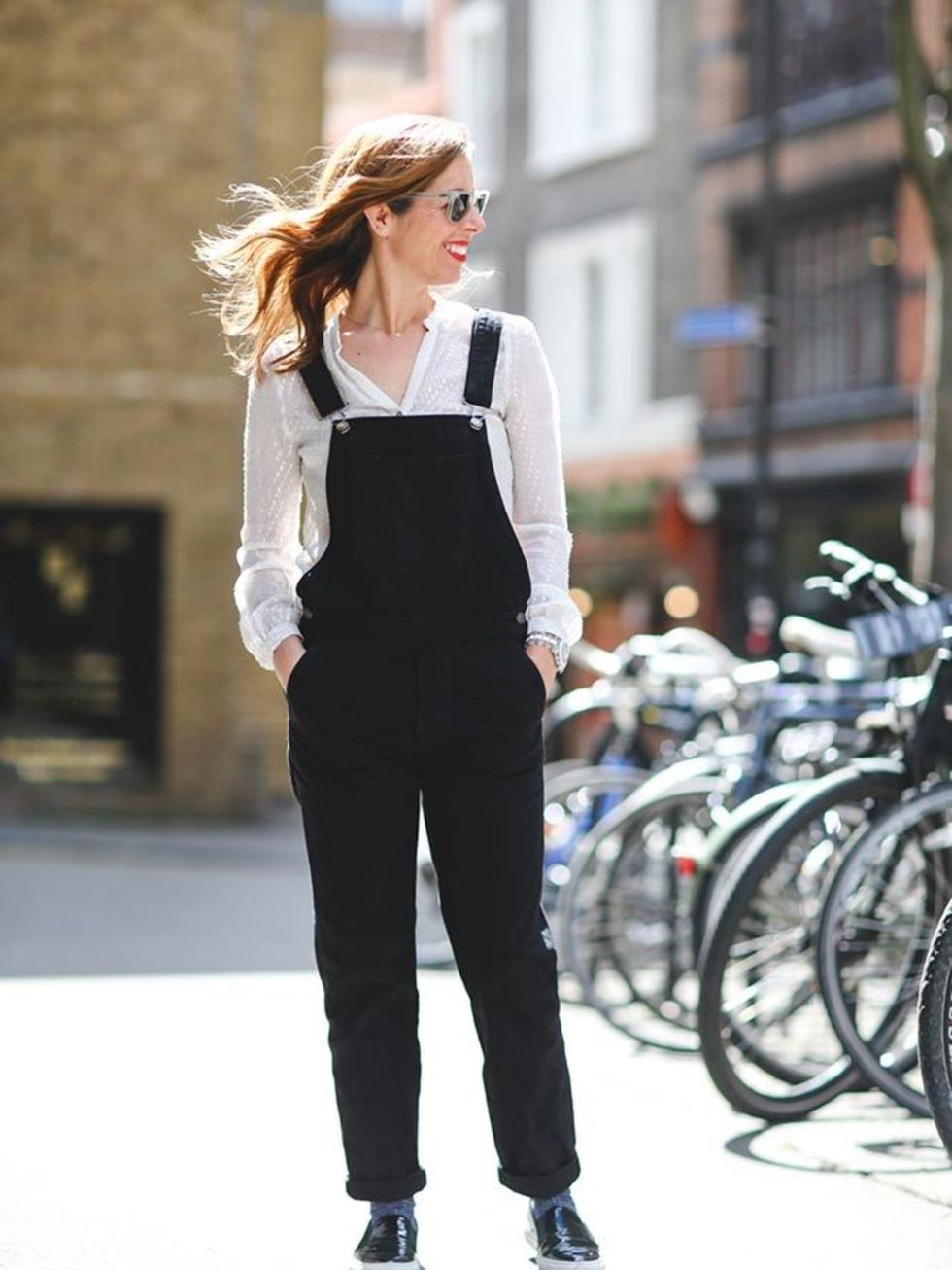<p>Kirsty Dale, Executive Fashion & Beauty Director</p>

<p>Zara blouse, Gap dungarees, Russell & Bromley shoes, Topshop socks, Ray Ban sunglasses</p>