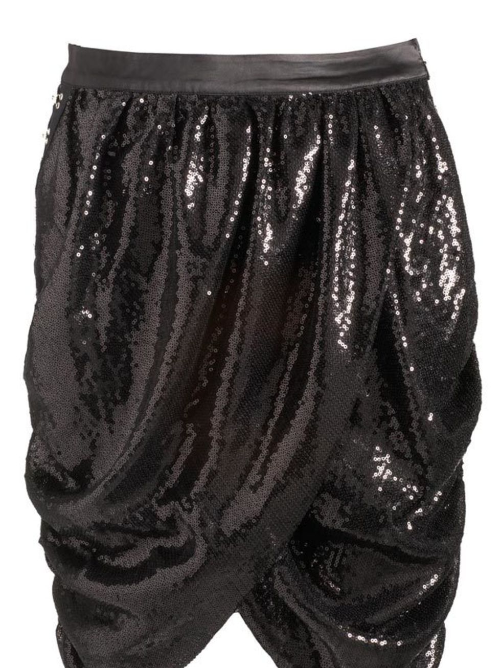 <p>Draped sequin skirt, £45, by Lipsy </p>