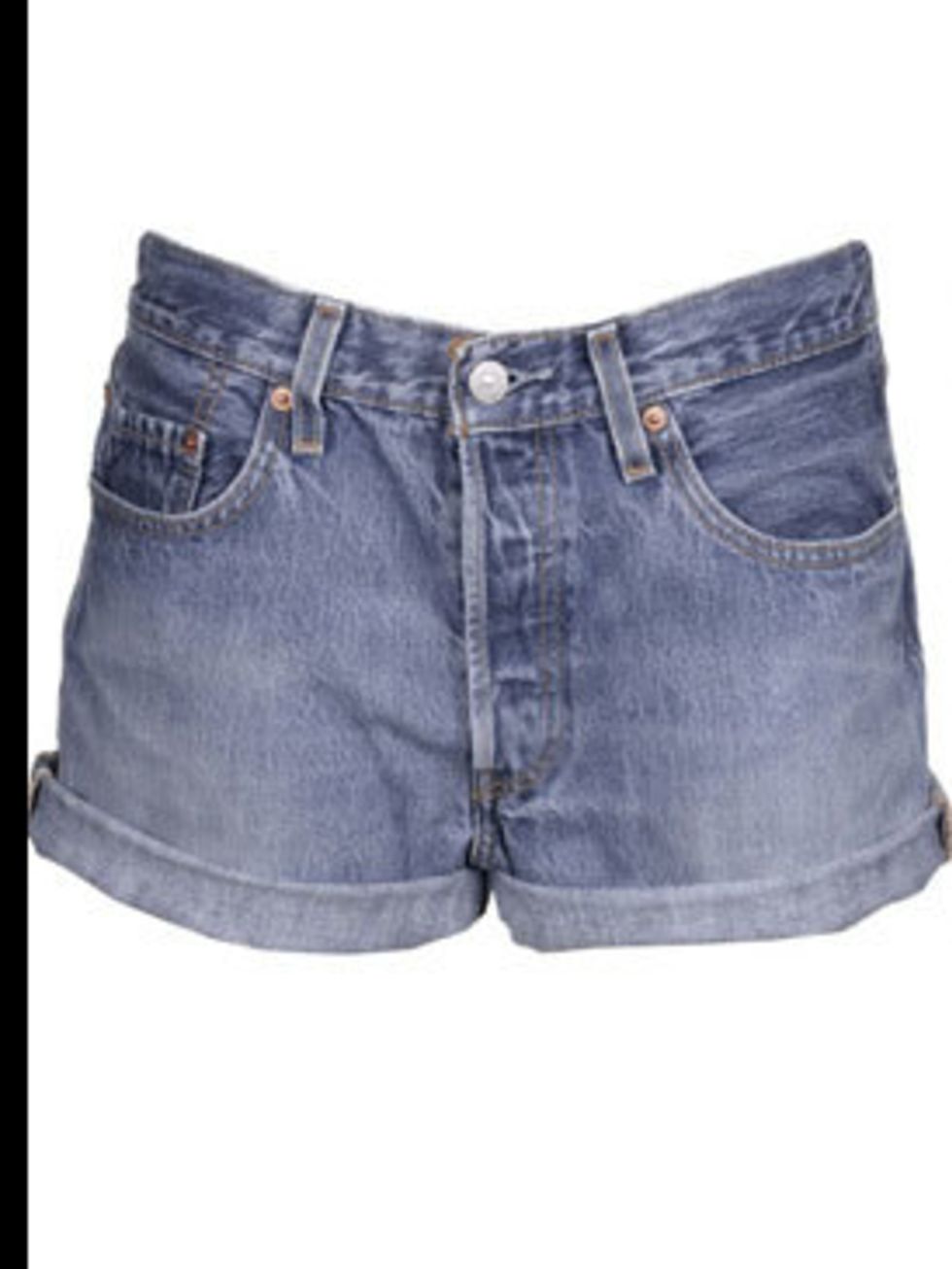 <p>Vintage denim shorts, £10, by Levi's at Rokit</p>