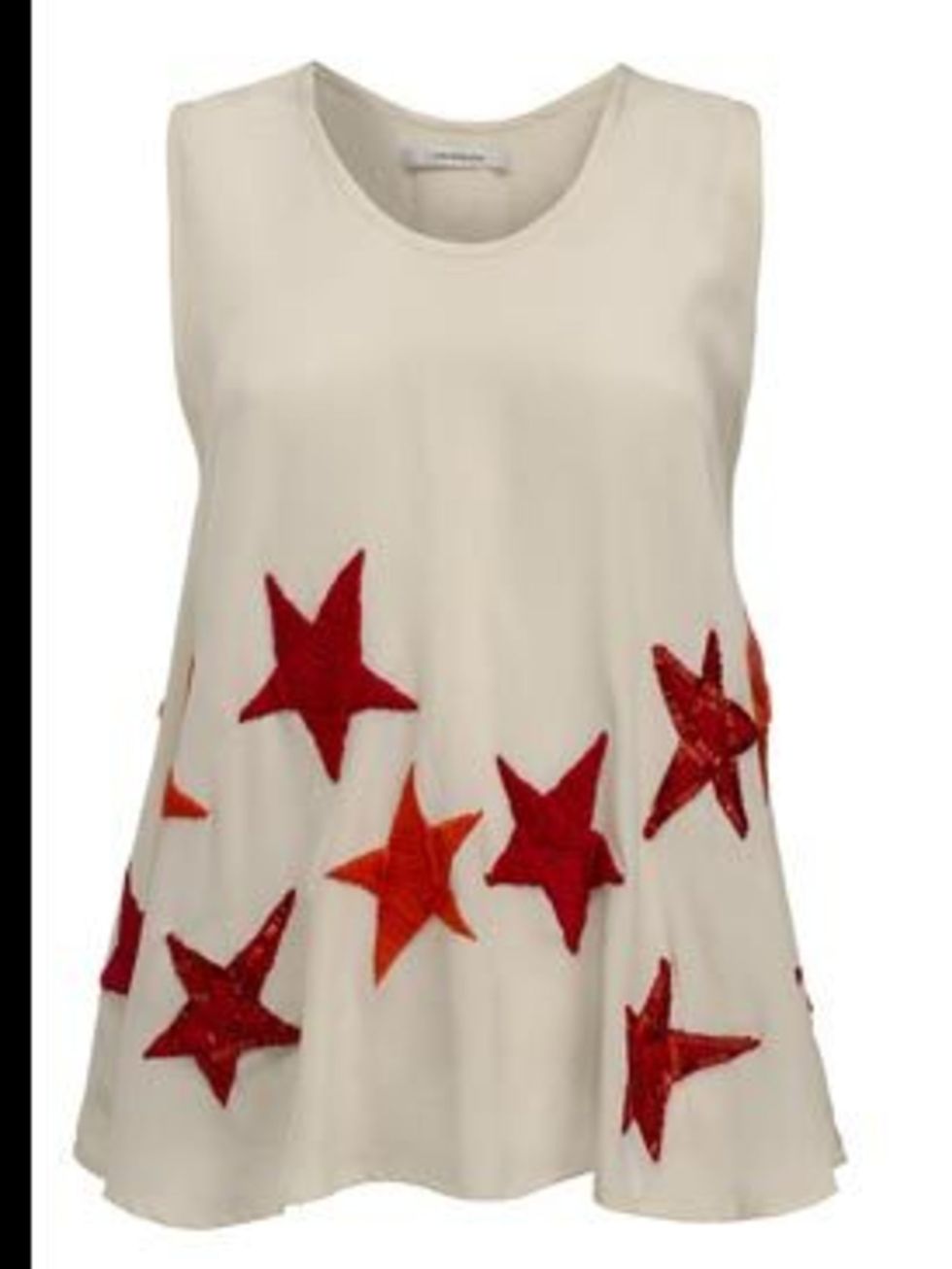 <p>Star print sleeveless top, £315, by John Rocha. For stockists call 0207 495 2233</p>