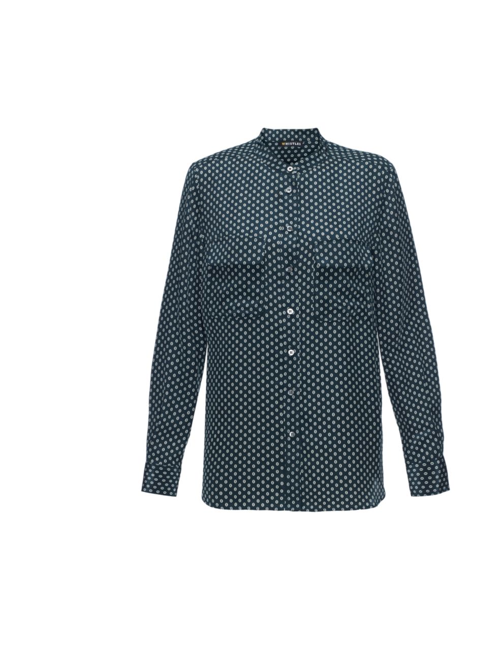 <p>Its the single most important buy of the season, the trouser suit. So make sure you have a selection of blouses to mix and match for a feminine, playful approach <a href="http://www.whistles.co.uk/">Whistles</a> printed blouse, £110</p>