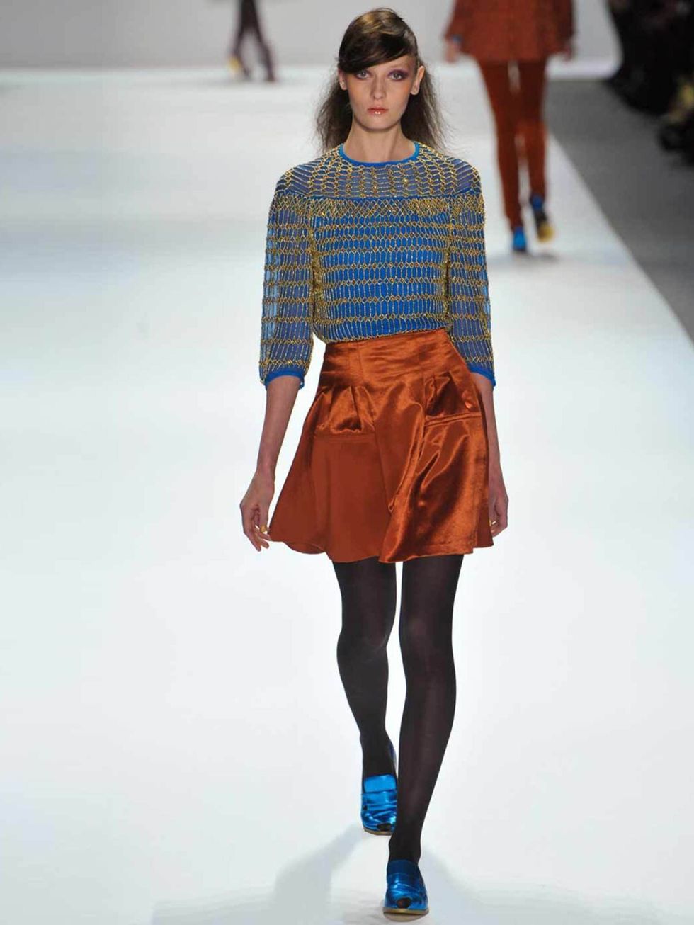 <p>Nanette Lepore printed top, £275, and A-line skirt, £215, for stockists call 0207 221 8889</p>