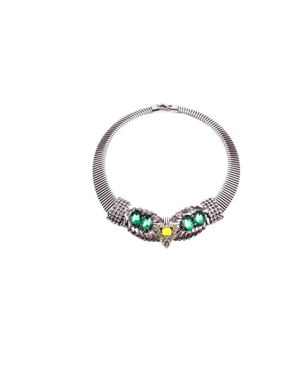 <p>Lulu Frost 'Demeter' green collar, £210, Available from Liberty London, for stockists call 0207 734 1234</p>